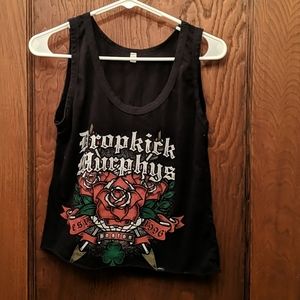 Altered Band Merch Black Crop Tops